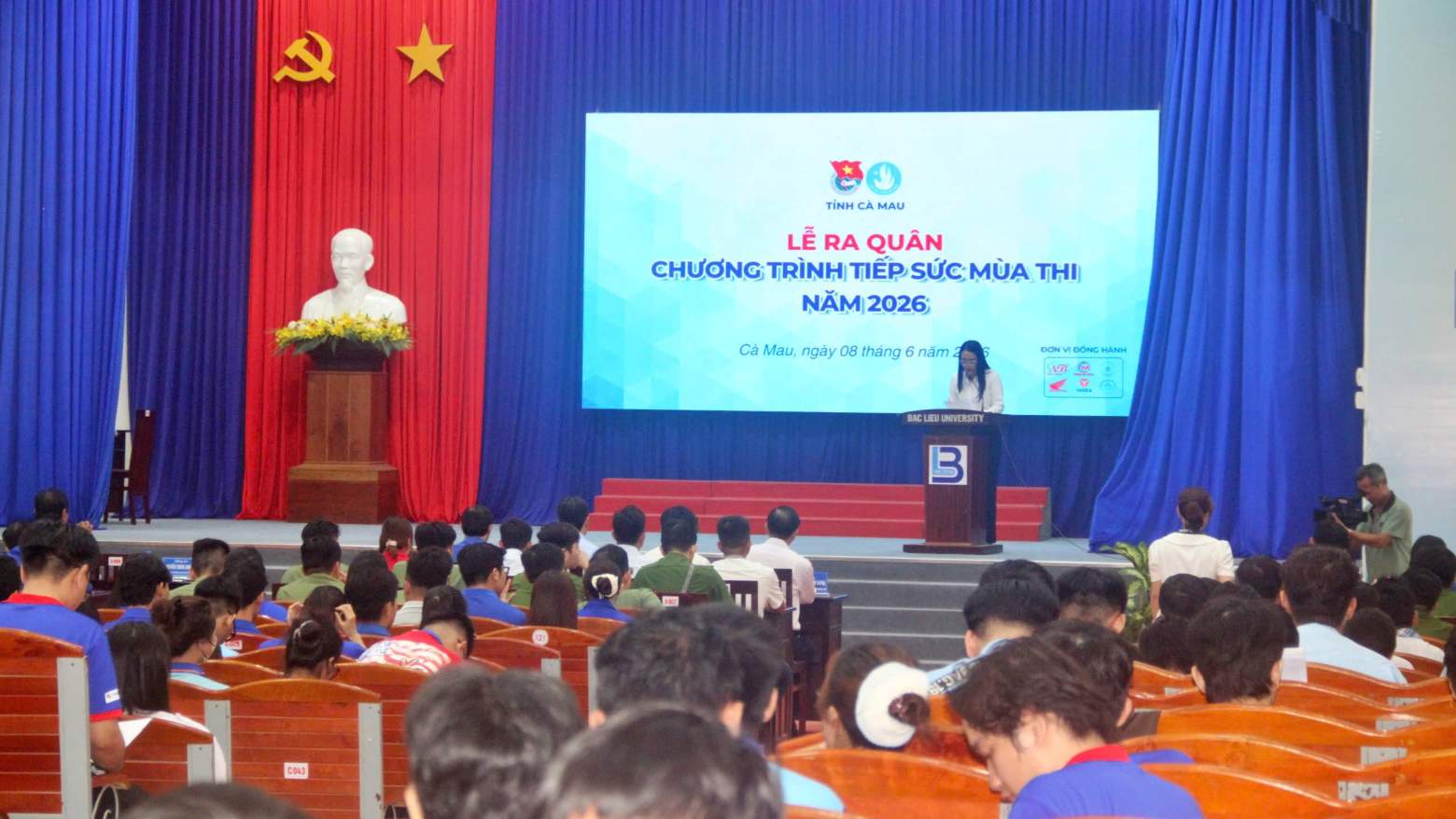 Ca Mau Provincial Youth Union launches a campaign to support the high school graduation exam season in 2026. Photo: Nhat Ho.