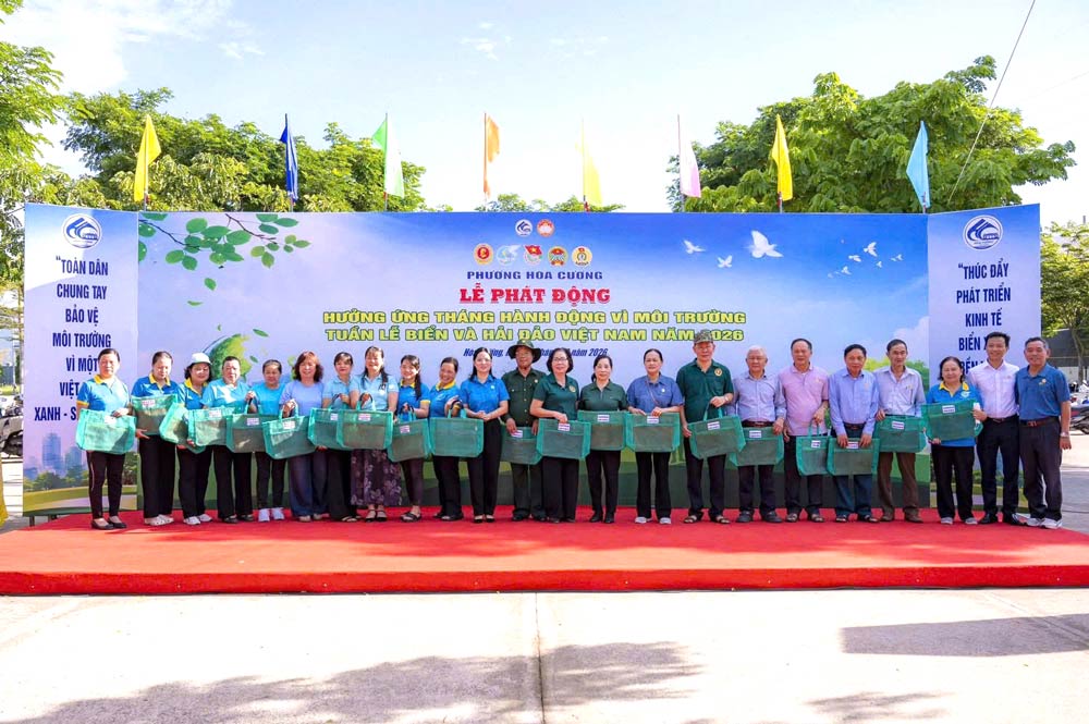 Hoa Cuong Ward Trade Union, Da Nang participates in the Launching Ceremony to respond to World Environment Day and Vietnam Sea and Islands Week 2026 organized by the locality. Photo: Hoa Cuong Trade Union