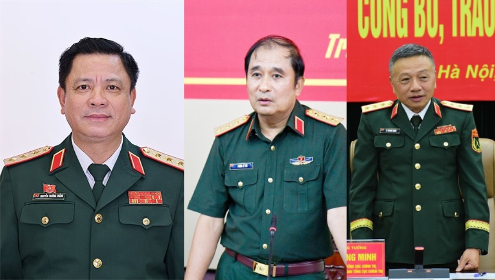 3 Army Senior Lieutenant Generals Nguyen Truong Thang, Phung Si Tan and Le Quang Minh (from left to right). Photo: Ministry of National Defense