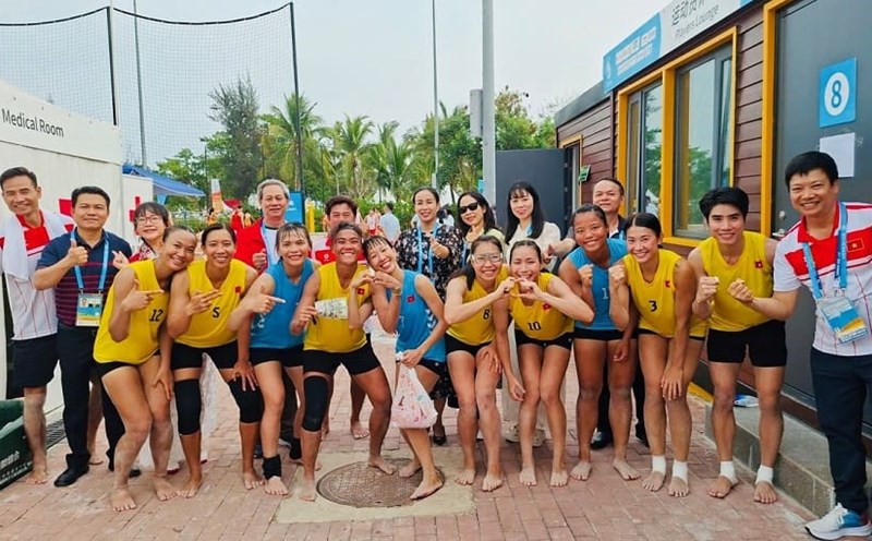 The Vietnamese women's beach handball team is preparing to go to Croatia at the end of this month. Photo: Vietnam Handball Federation