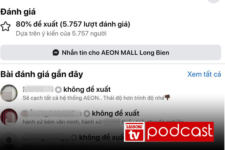 Morning news June 9: Fanpage and Google Maps of Aeon Mall Long Bien appeared with many 1-star reviews