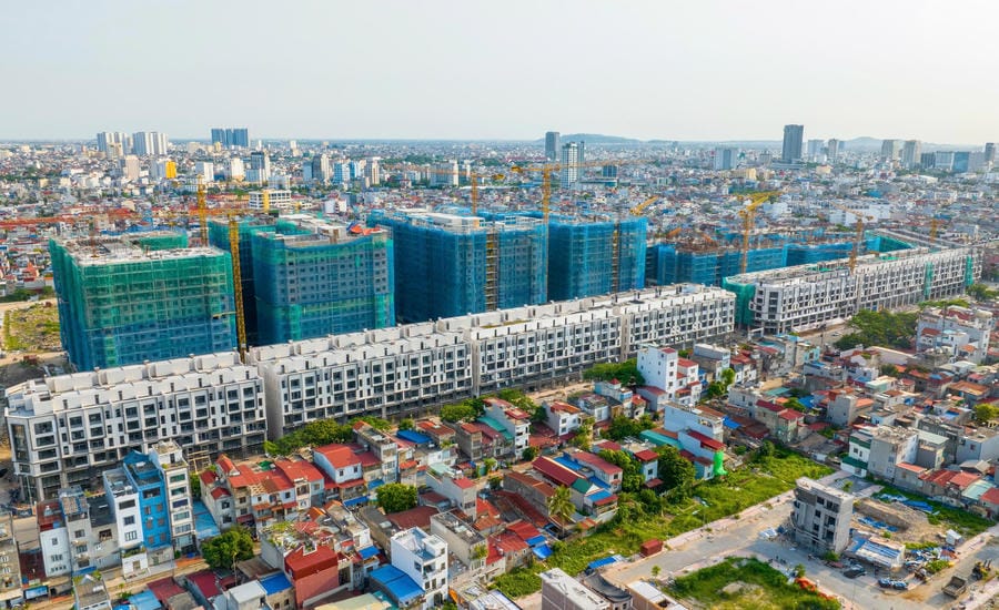 Social housing project of General Warehouse 3 Lac Vien, Hai Phong is being implemented. Photo: Hoang Khoi