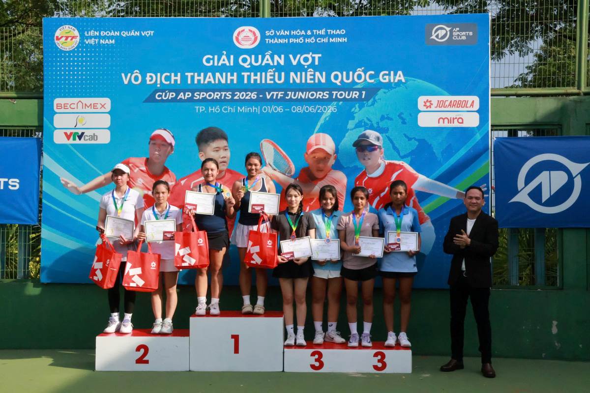 The VTF Juniors Tour 1 National Youth Tennis Championship - AP Sports Cup 2026 has ended successfully. Photo: VTF