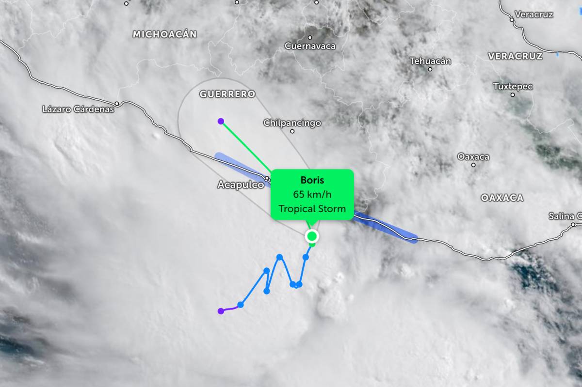 Bão Boris sắp đổ bộ đất liền. Ảnh: JTWC