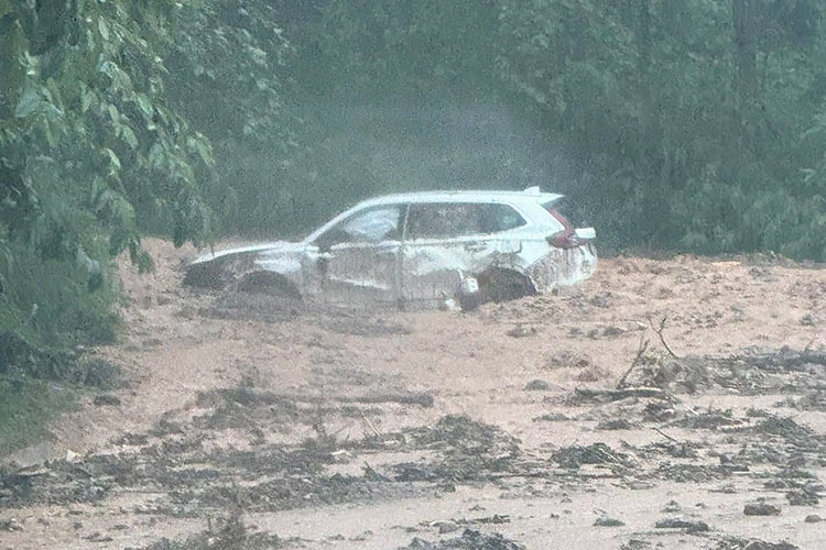 Landslide in Nam Tam commune. Photo: Lai Chau Police