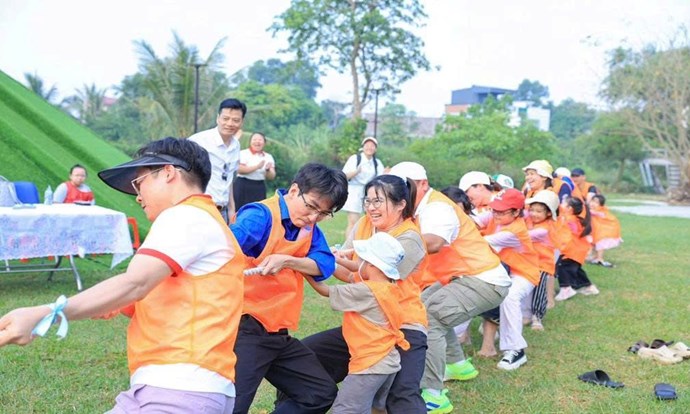 Công đoàn Tổng Công ty Cổ phần Hợp Lực tổ chức chương trình "Ngày hội gia đình Hợp Lực" dành cho đoàn viên, người lao động. Ảnh: Công đoàn Thanh Hóa