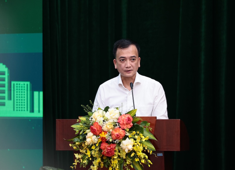 Mr. Trinh Quoc Vu - Deputy Director of the Electricity Department, Ministry of Industry and Trade speaking at the workshop. Photo: Phan Anh