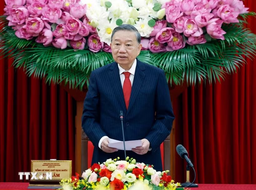 General Secretary and President To Lam requested the Central Theoretical Council to study more deeply the model and path to socialism in Vietnam in the changing conditions of the times. Photo: VNA