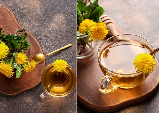 Drinking dandelion tea helps the liver detoxify effectively. Graphics: Doan Hang