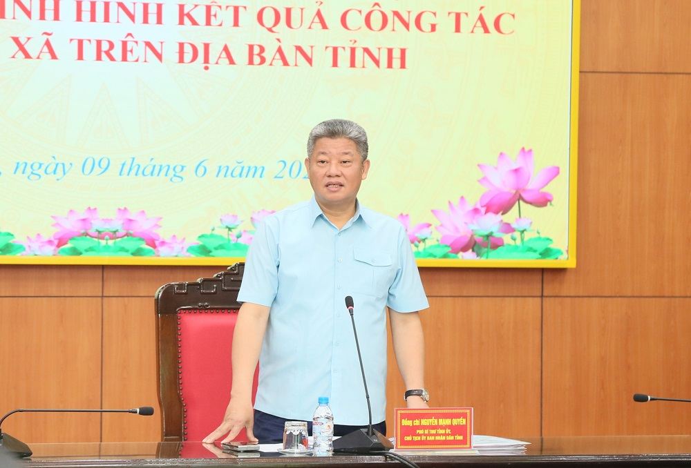 Chủ tịch UBND tỉnh phát biểu chỉ đạo tại buổi làm việc. Ảnh: Tất Đạt