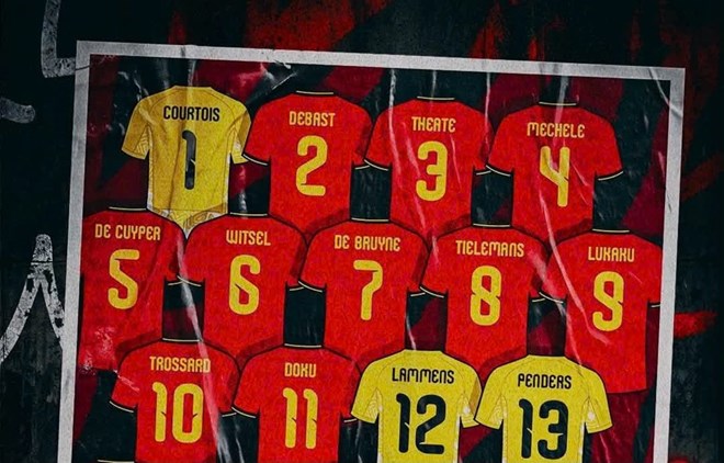 Đội hình tuyển Bỉ dự World Cup 2026 là sự giao thoa giữa sức trẻ và kinh nghiệm.  Ảnh: LĐBĐ Bỉ