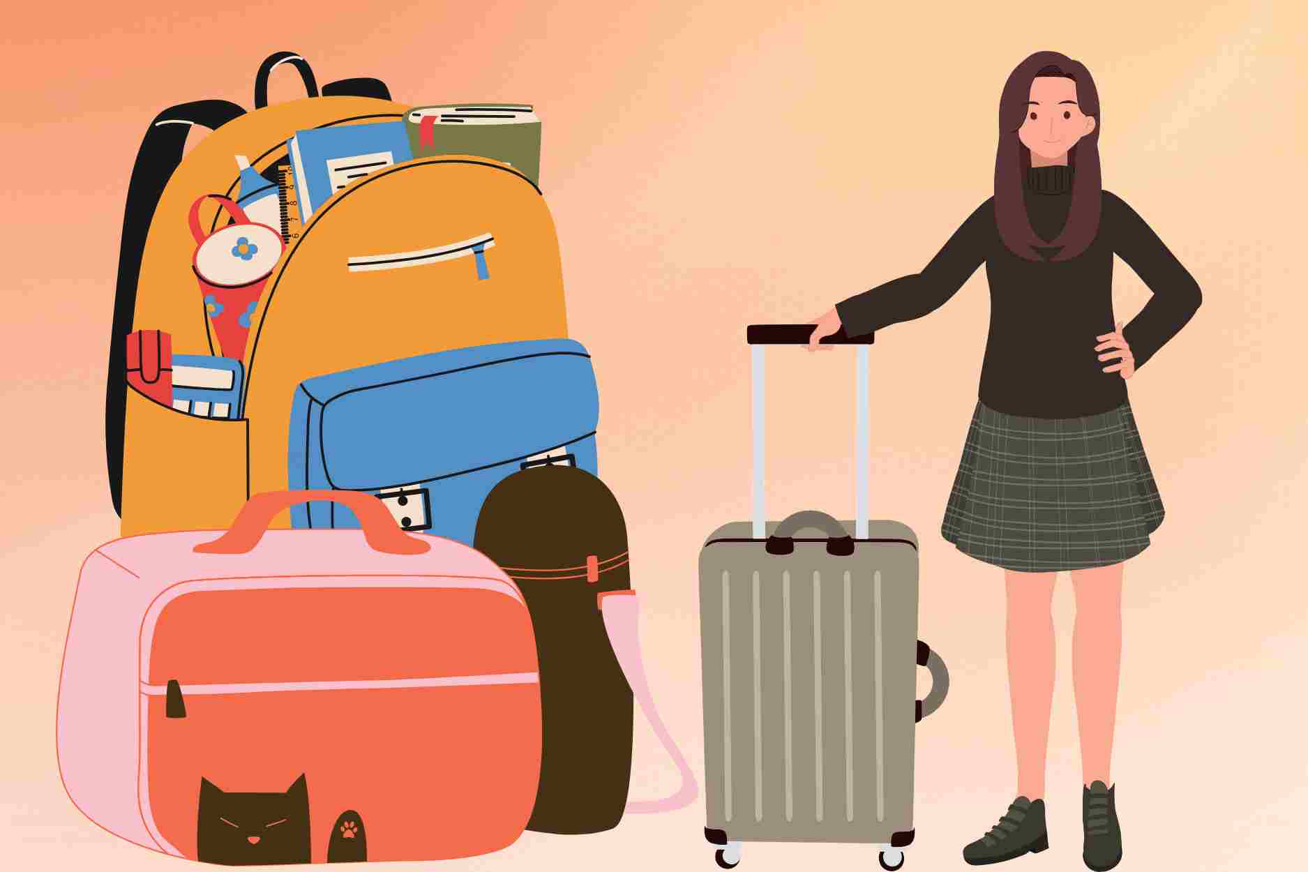 Travel fashion tips, how to pack clothes for a week in hand luggage
