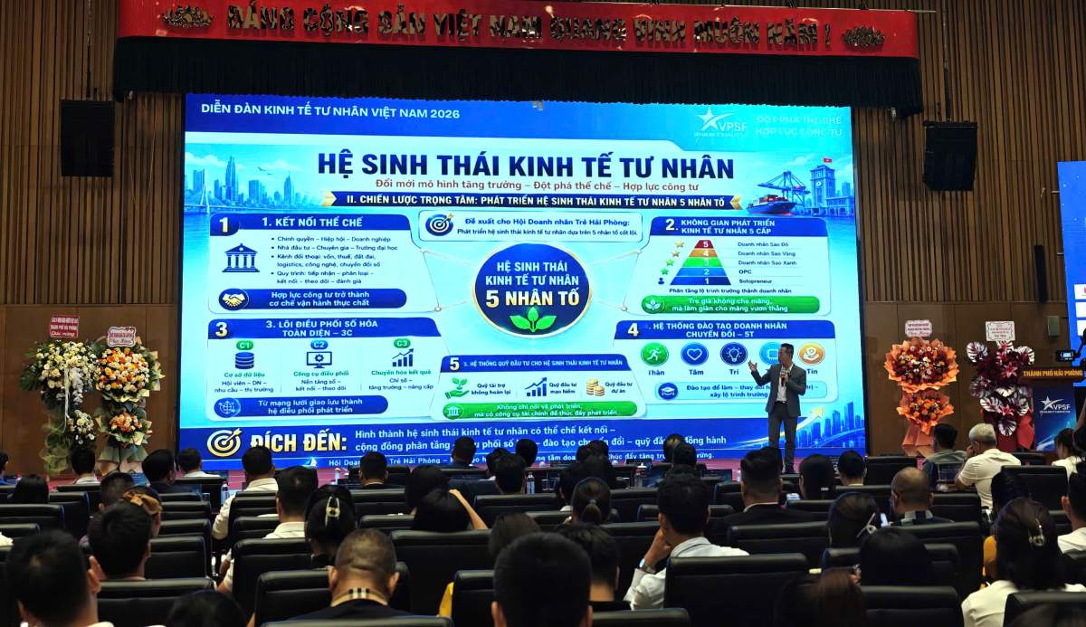 Diễn đàn là sự kiện đối thoại chính sách trọng điểm do Hội Doanh nhân trẻ Việt Nam chủ trì tổ chức. Ảnh: Mai Dung