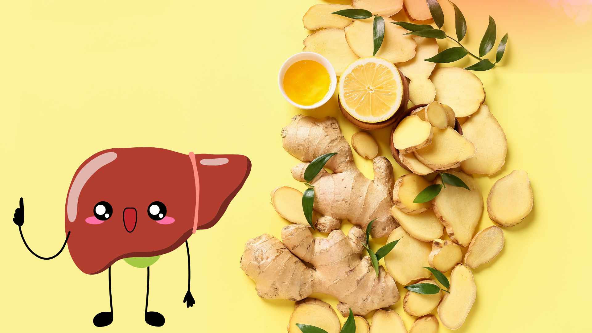 Lemon and ginger when combined reduce bloating, are good for digestion, and support overall health including liver. Graphic photo: Huong Son