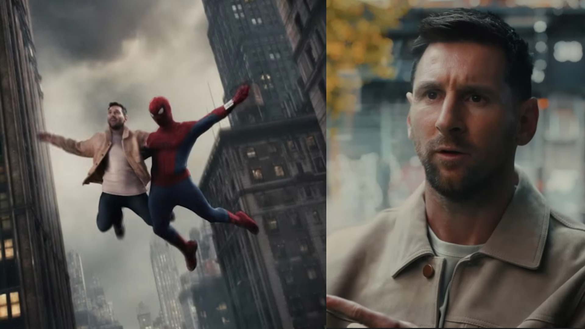 Messi suddenly appears in the promotional video for the blockbuster "Spider-Man: Brand New Day". Photo cut from video