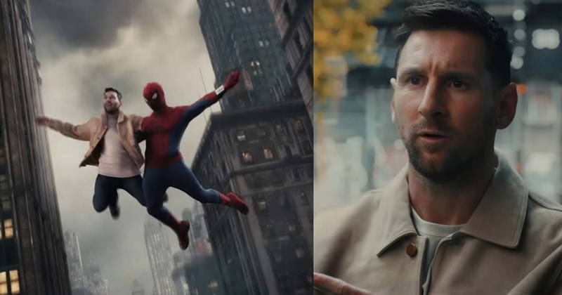 Lionel Messi causes a fever when filming a movie trailer with Spider-man