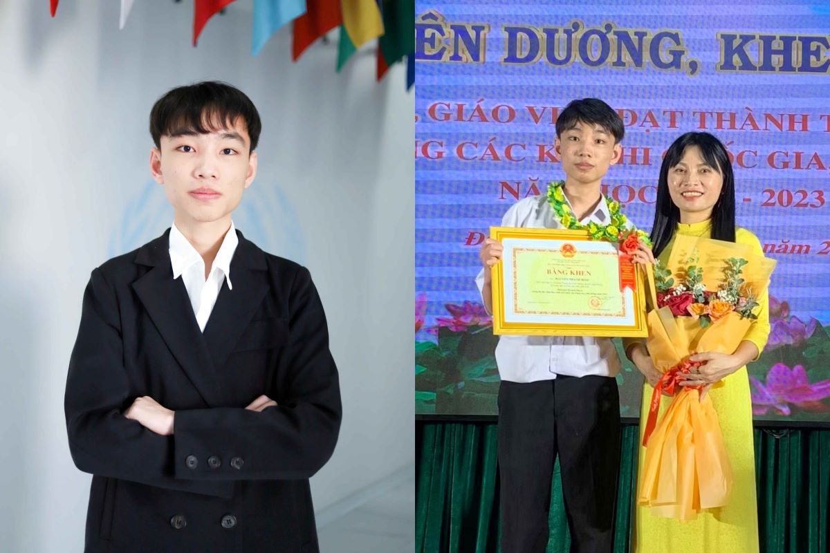 Thanh Bình từng đạt giải Nhất học sinh giỏi cấp quốc gia môn Địa lý. Hiện em đang theo học năm thứ hai tại Học viện Ngoại giao. Ảnh: Nhân vật cung cấp