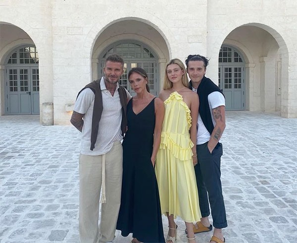 Gia đình Beckham và con dâu Nicola Peltz xuất hiện tin đồn bất hòa sau đám cưới của con trai cả Brooklyn. Ảnh: Xinhua