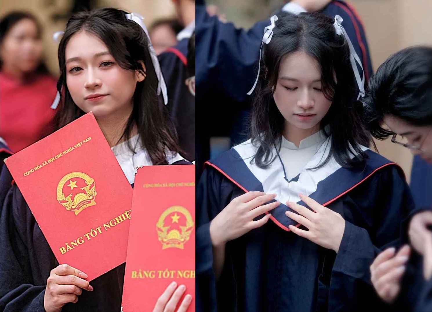 Hoang Huong Giang - High School for the Gifted, Hanoi National University of Education - one of the valedictorians of block A01 in 2026, achieved 29.75 points. Photo: NVCC