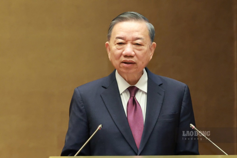 General Secretary and President To Lam delivers a directive speech at the Conference. Photo: Hai Nguyen