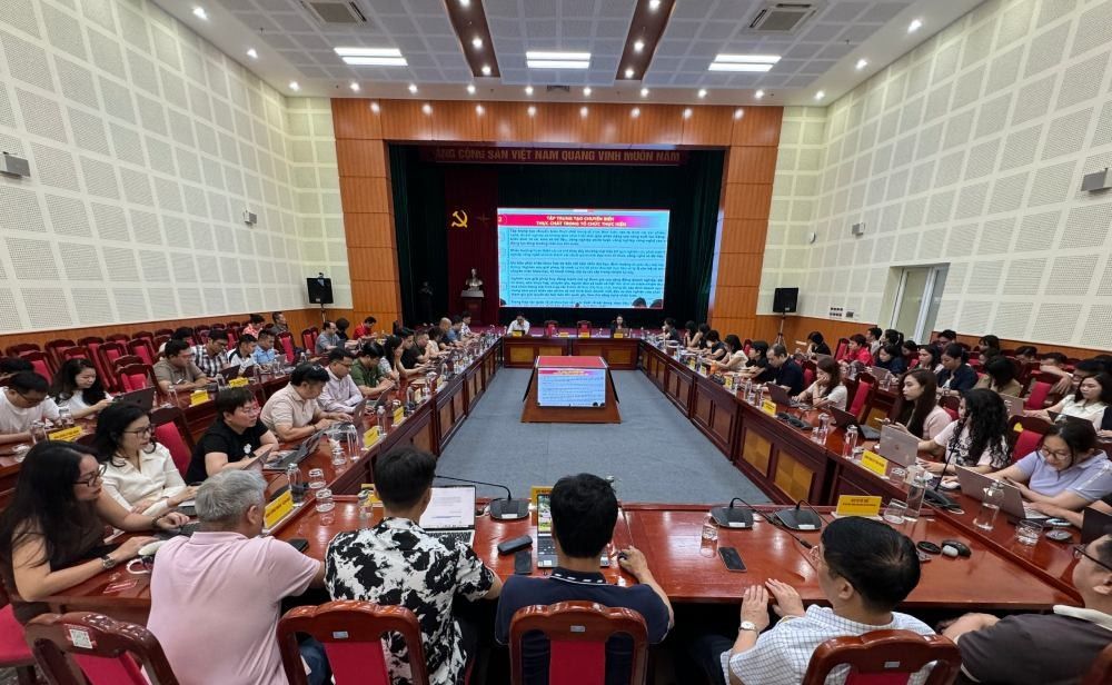 Điểm cầu Báo Lao Động (số 6 Phạm Văn Bạch, phường Cầu Giấy, TP Hà Nội). Ảnh: Hải Nguyễn