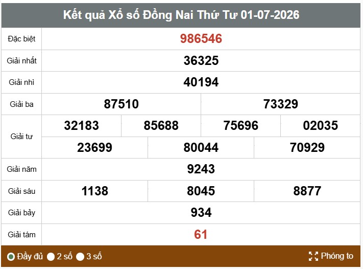 Kết quả xổ số Đồng Nai. Ảnh: Anh Tú