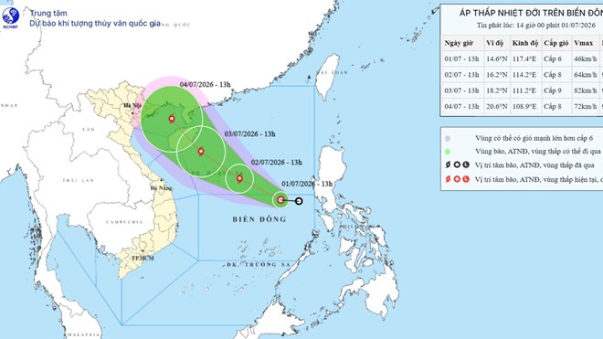 Es probable que la depresión tropical se fortalezca. Fuente: Centro Nacional de Pronóstico Hidrometeorológico