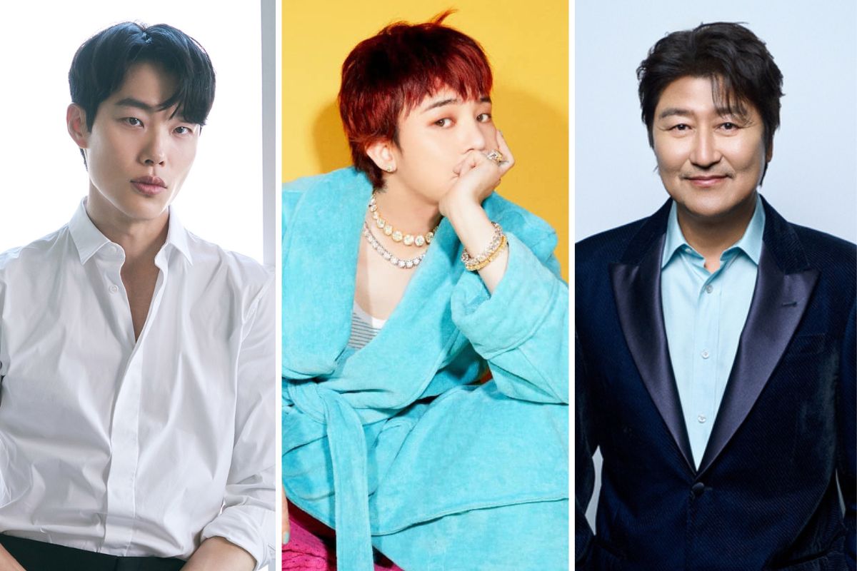 Ryu Jun Yeol, G-Dragon and Song Kang Ho with the management company Galaxy Corporation. Photo: CGV, cut MV