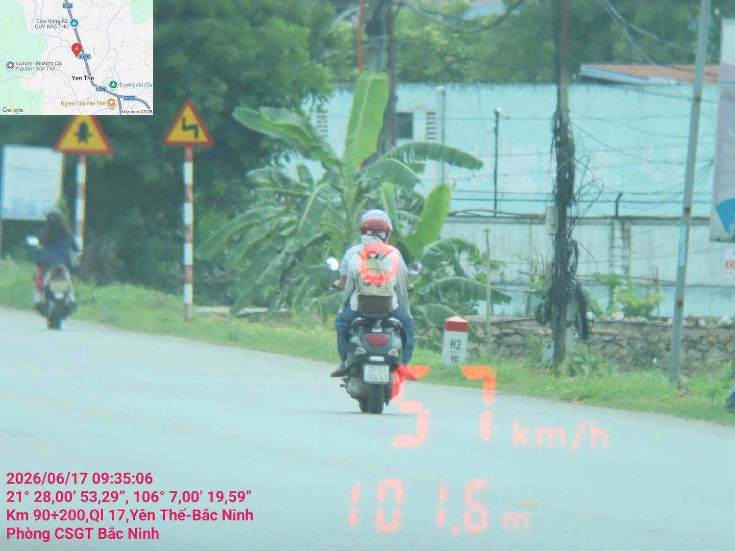 Motorbike owner fined for speeding in Bac Ninh. Photo: Bac Ninh Traffic Police