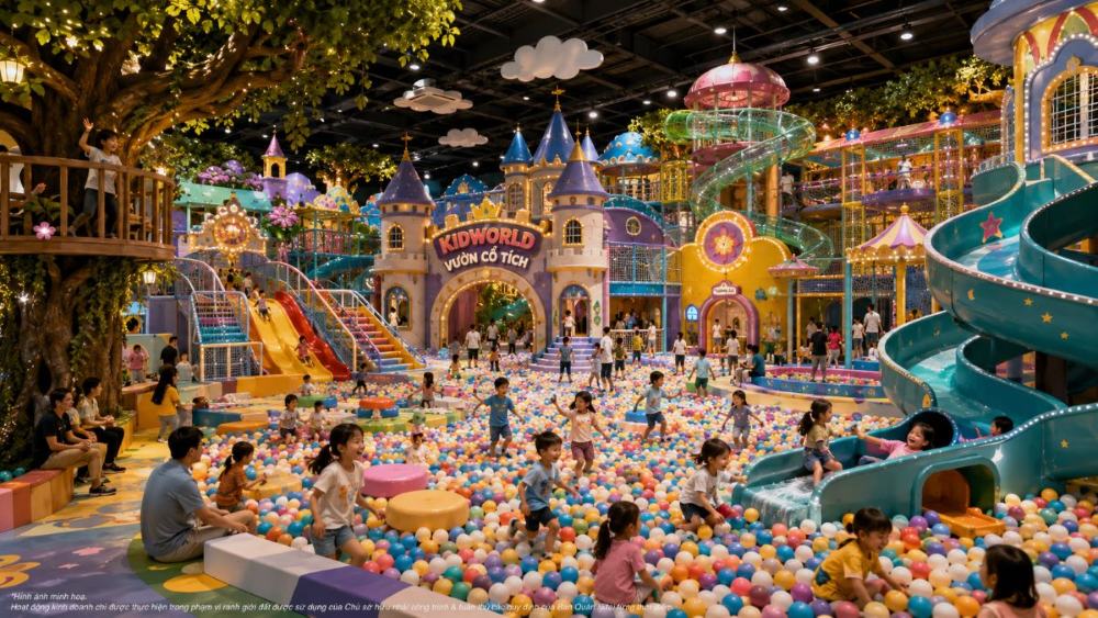 KidWorld area at VinWonders Hai Van Bay brings a "real school" space, a place to stimulate movement and nurture creative thinking for children. Photo: Vinhomes