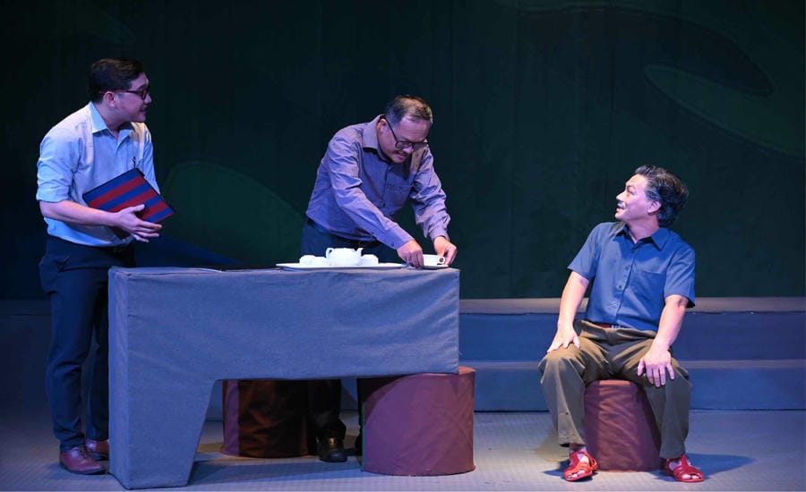 The play "Comrade" by stage 5B in response to the 50th anniversary of the city named after Uncle Ho. Photo: Stage provided