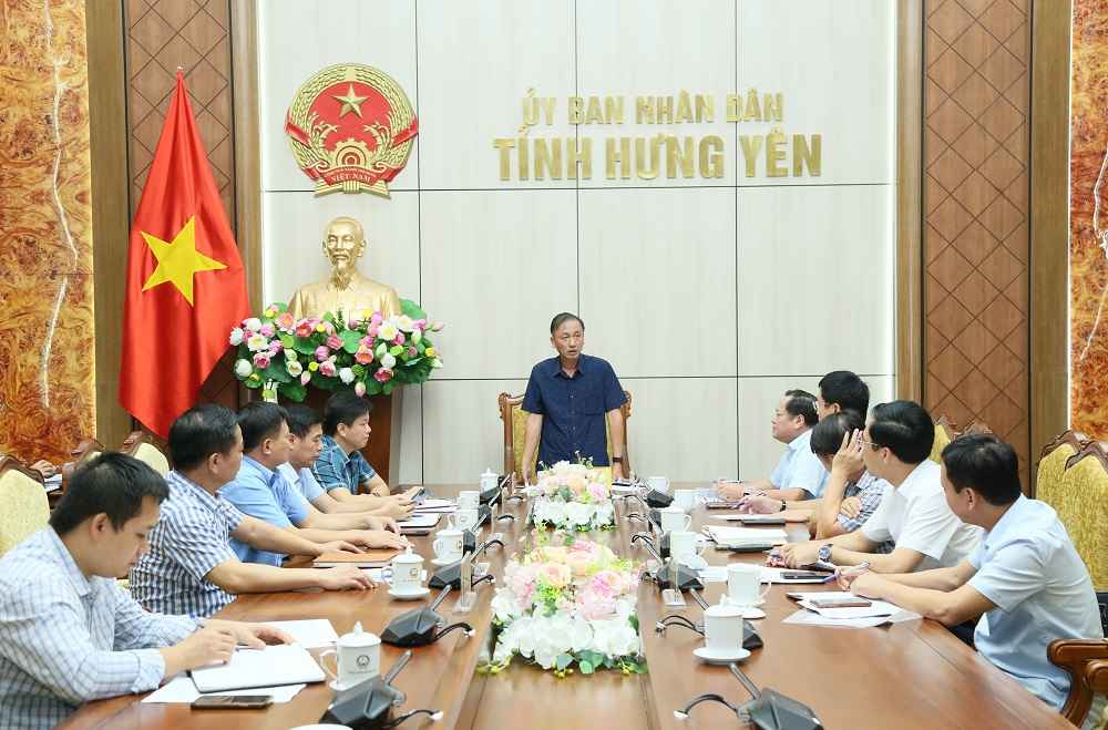 Mr. Nguyen Hung Nam - Vice Chairman of Hung Yen Provincial People's Committee, chaired a meeting on the progress of building a land database. Photo: Tat Dat