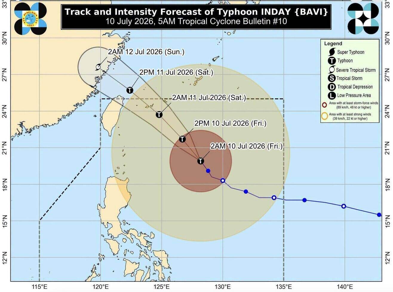Typhoon Ba Vi is forecast to make landfall this weekend. Photo: PAGASA