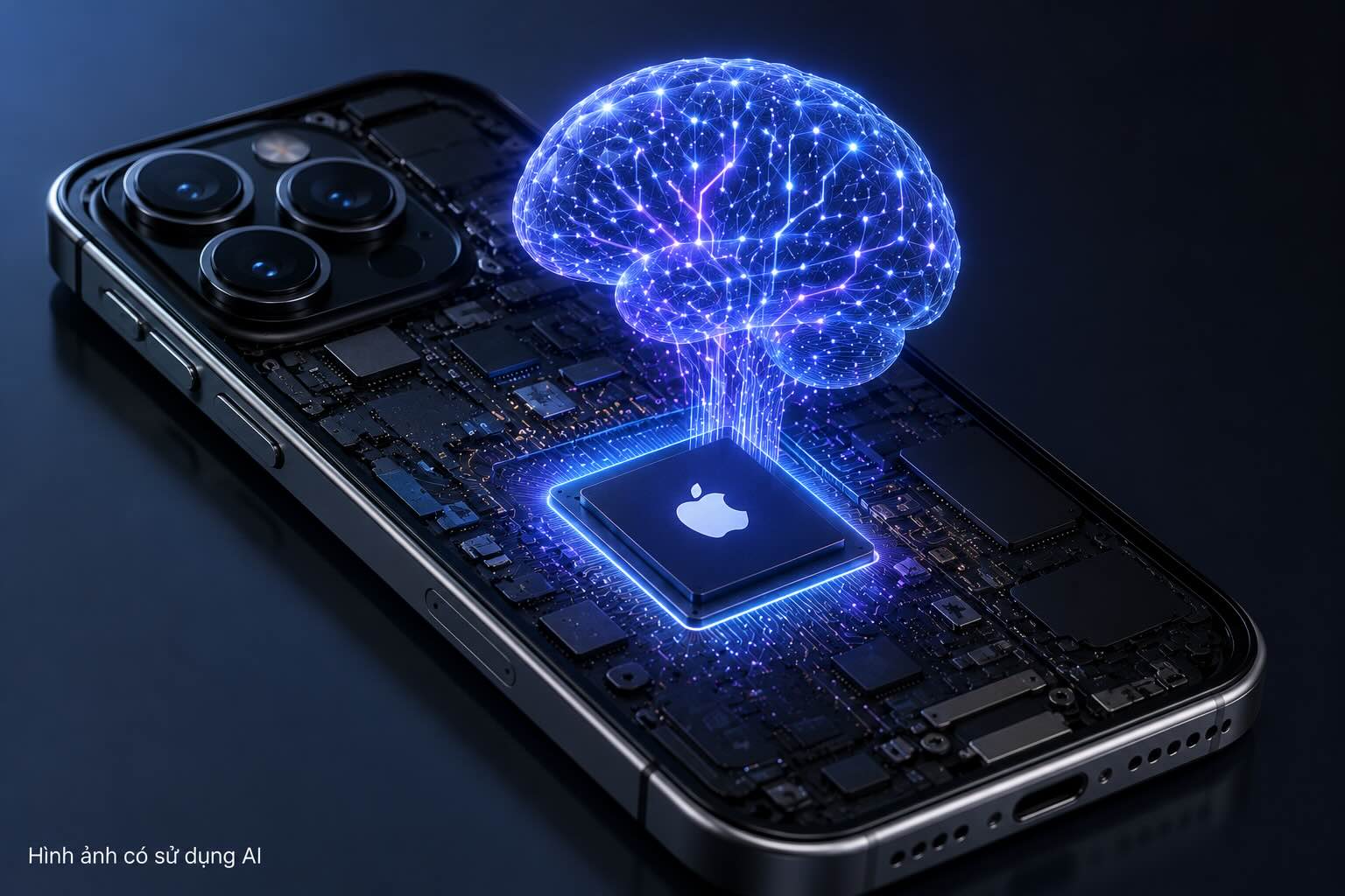 Apple is said to be wanting to bring a larger AI model to iPhone to reduce cloud dependence. Graphics: AI