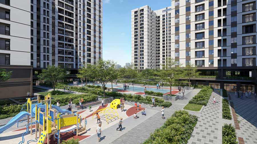 Phối cảnh dự án Khu nhà ở xã hội Tiên Dương 2. Ảnh: Evergreen Bắc Giang  