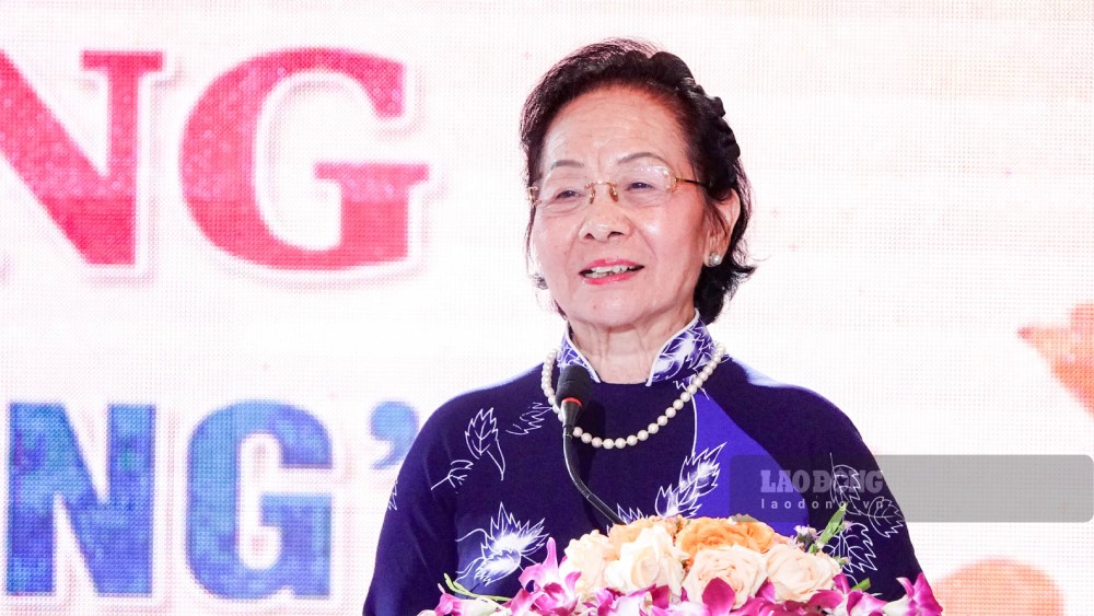 Prof. Dr. Nguyen Thi Doan, Former Member of the Party Central Committee, Former Vice President of the Socialist Republic of Vietnam, President of the Vietnam Association for Promoting Education. Photo: Phong Linh.