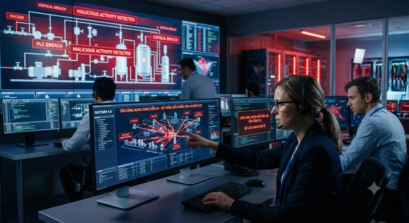 Cyber attacks on industrial control systems are a concern for many businesses in Southeast Asia. Photo created by AI