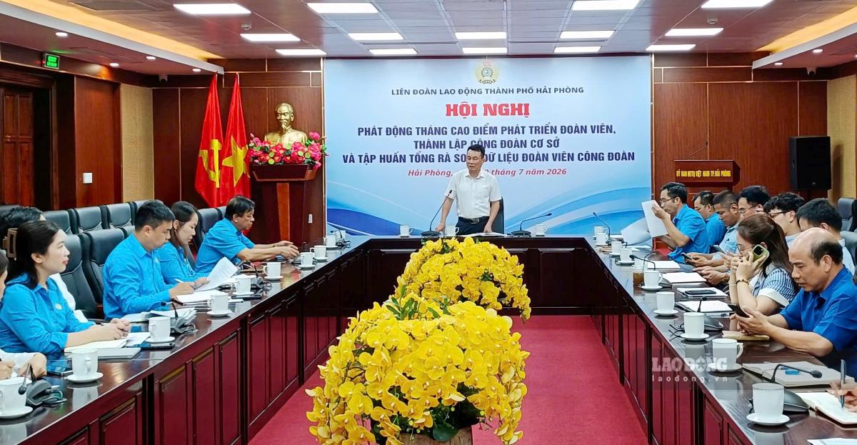 Hai Phong City Labor Federation sets out 5 key tasks for union member development in July. Photo: Mai Dung