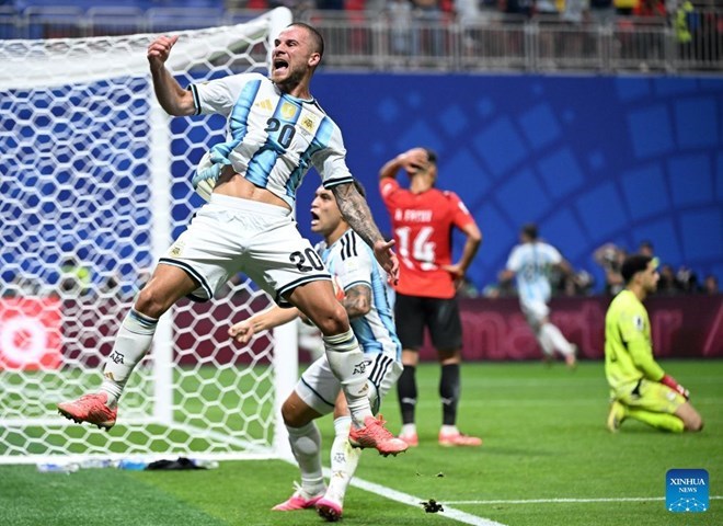 Argentina narrowly defeated Egypt in the round of 16. Photo: Xinhua