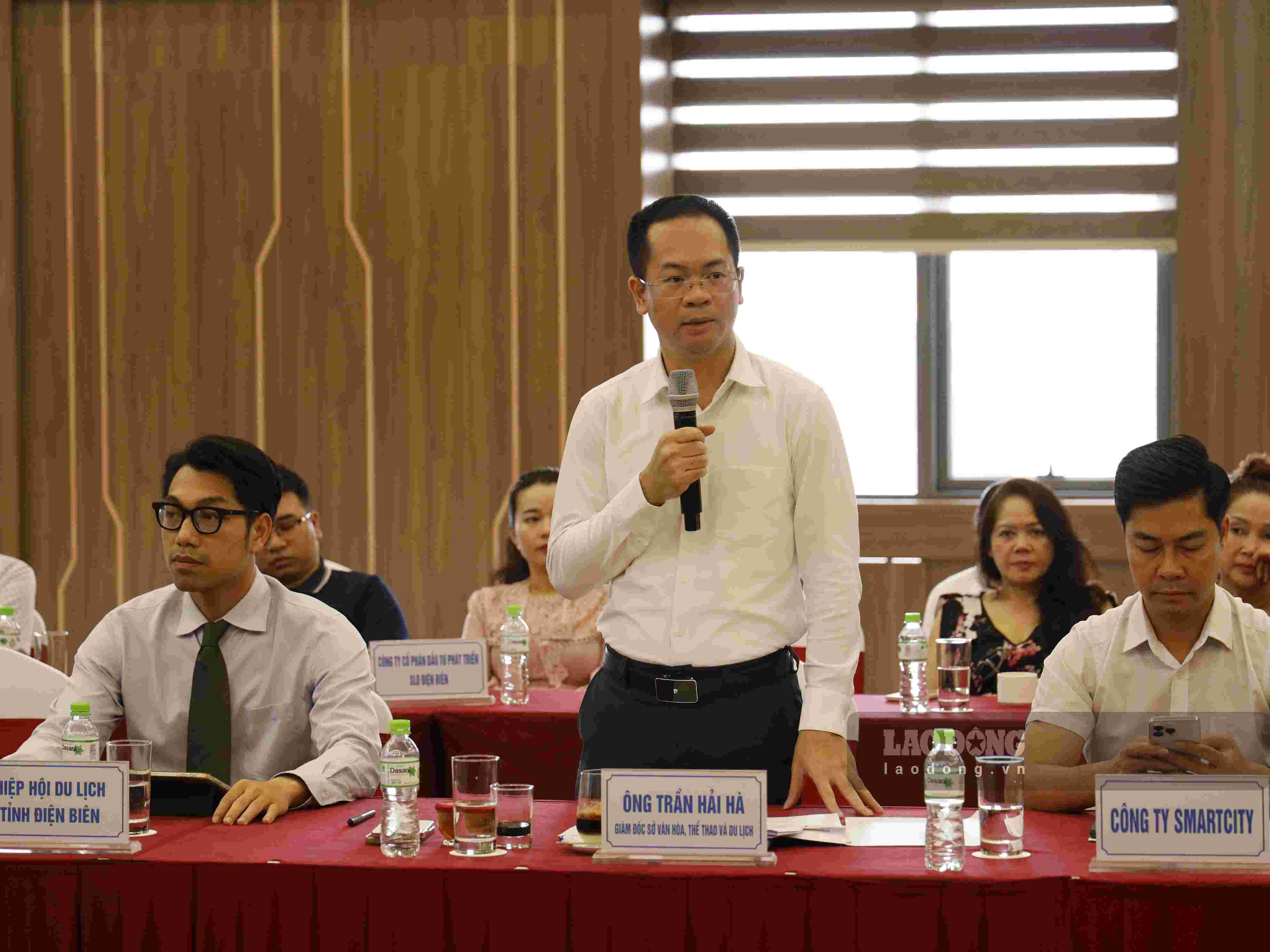 Giám đốc Sở VHTTDL tỉnh Điện Biên Trần Hải Hà phát biểu tại hội nghị. Ảnh: Tân Văn