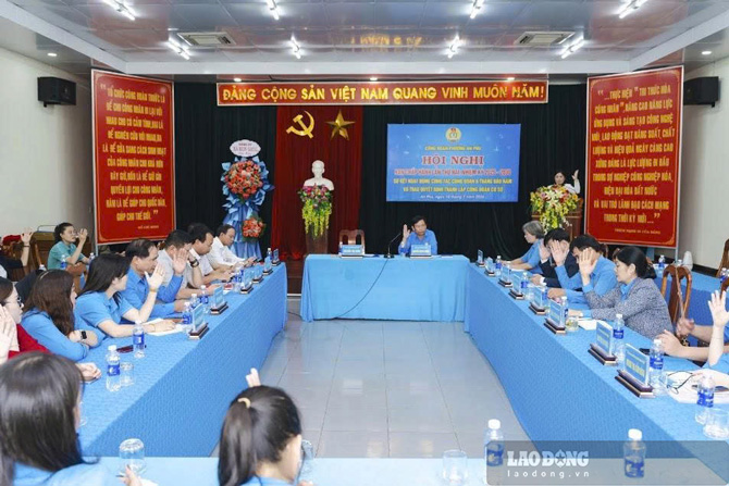 Xây dựng tổ chức Công đoàn vững mạnh, lan tỏa phong trào thi đua sản xuất, lao động. Ảnh: Thanh Tuấn 