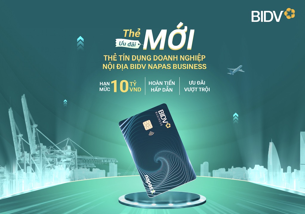 Vietnam Bank for Investment and Development (BIDV) launches domestic business credit card BIDV Napas Business, adding payment and spending management solutions for businesses. Photo: BIDV