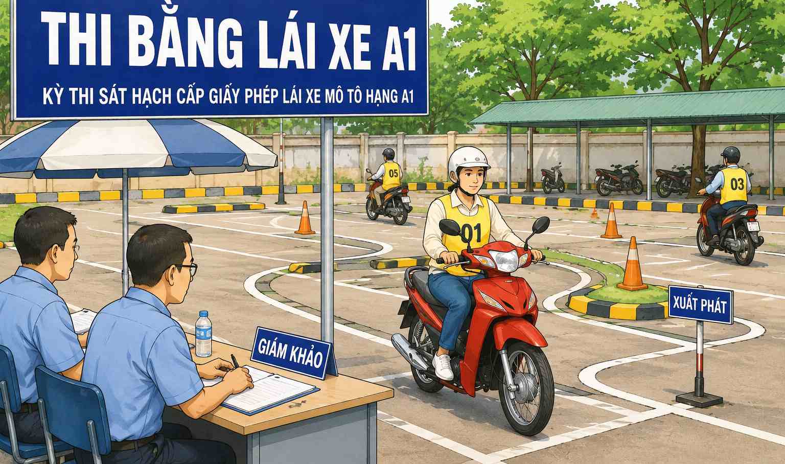 No regulations for illiterate people not to take the A1 driver's license exam. Photo created by AI