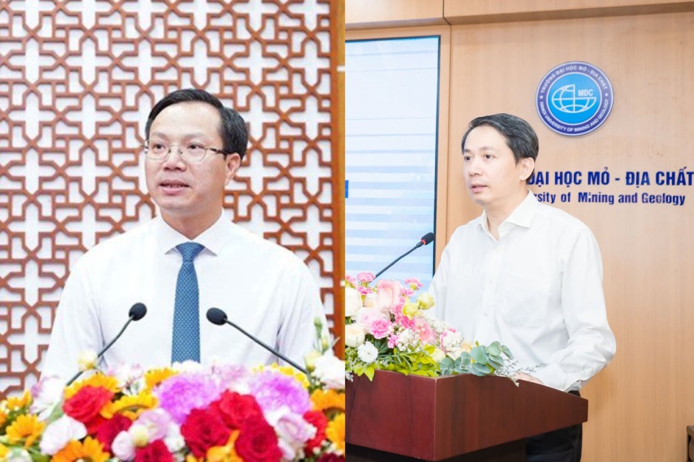 New Deputy Minister of Education and Training Doan Trung Kien and Pham Quang Hung (right). Photo: Ministry of Education and Training
