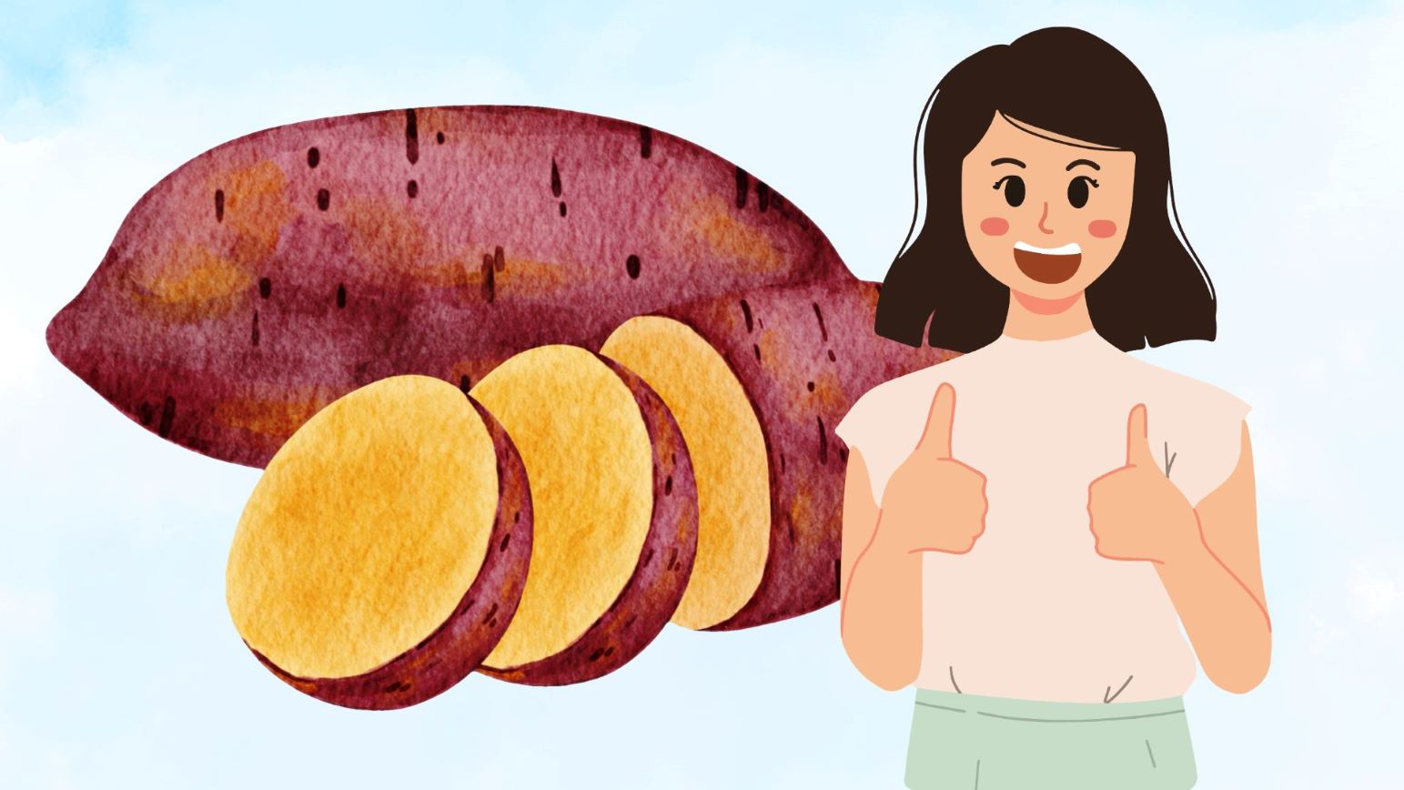 Sweet potatoes are rich in fiber, which helps improve gut health. Graphics: Thanh Thanh/Source: Canva