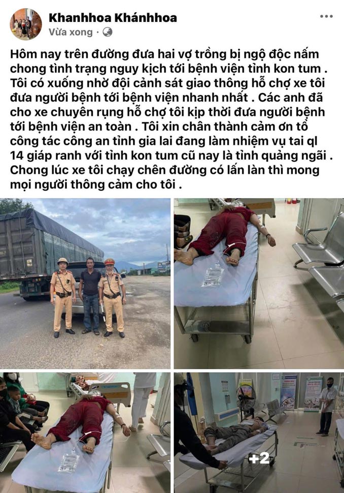 Người dân đăng tải bài viết cảm ơn sự hỗ trợ kịp thời của lực lượng CSGT. Ảnh: Công an cung cấp.