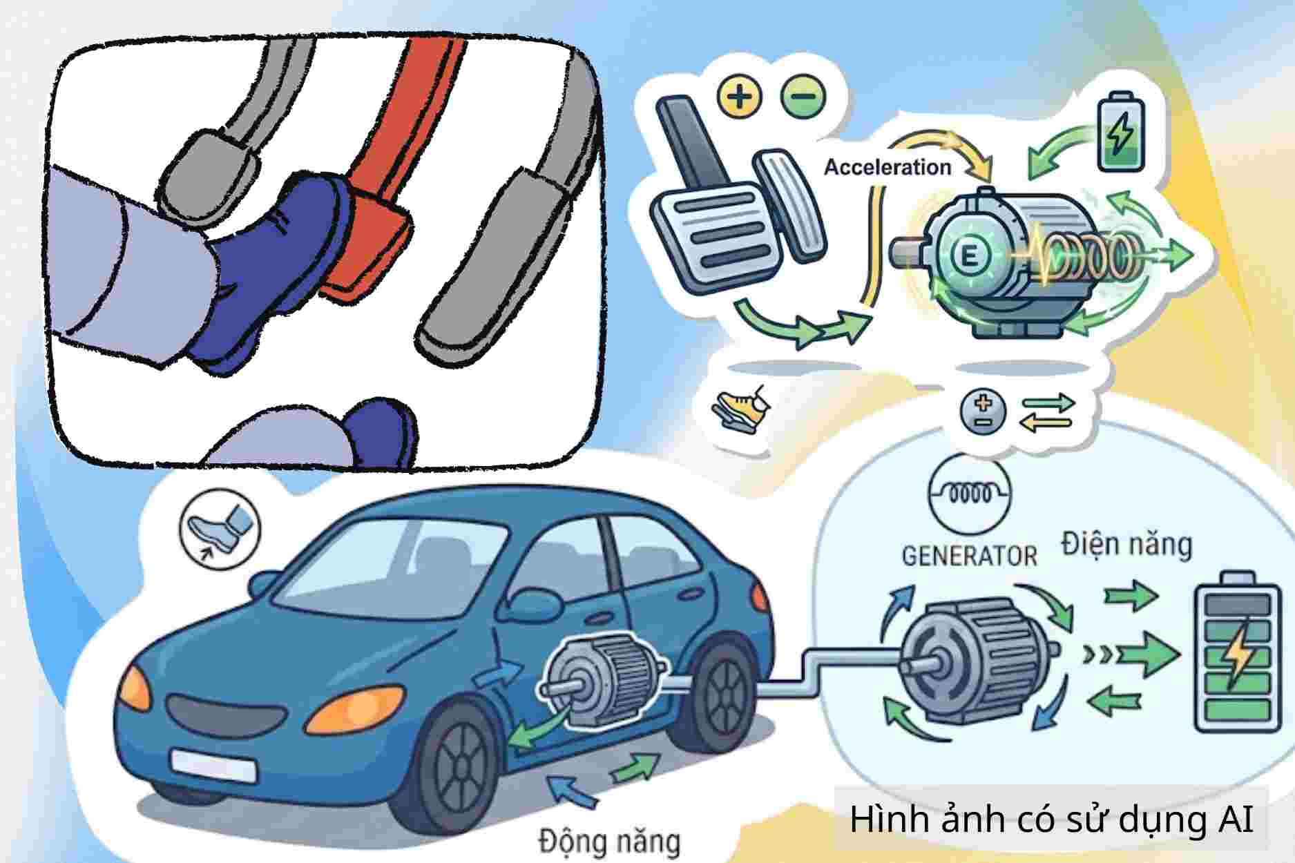 Notas para usar los frenos de coche eléctrico de forma eficaz y segura