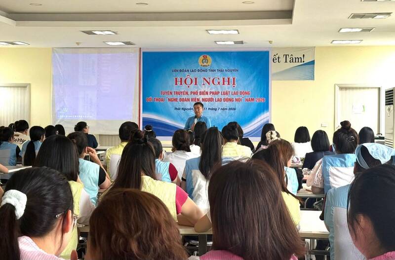 Đông đảo người lao động tham dự hội nghị. Ảnh: Công đoàn Thái Nguyên