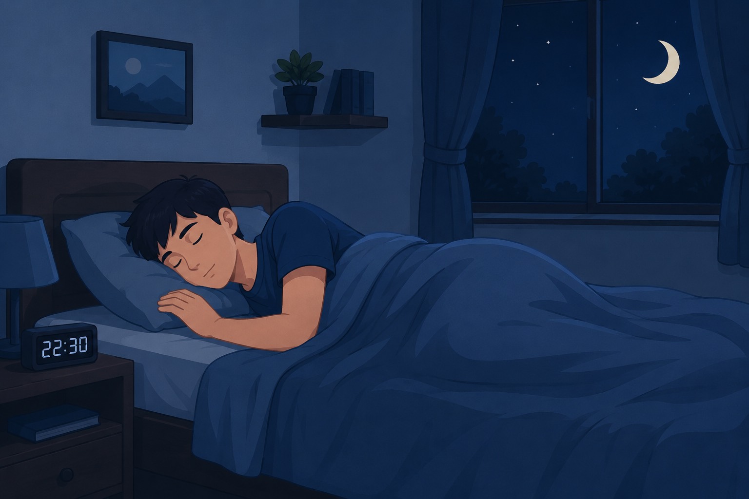 Things to do before bed for easy sleep. Graphic photo: Vy Vy/ Photos using AI