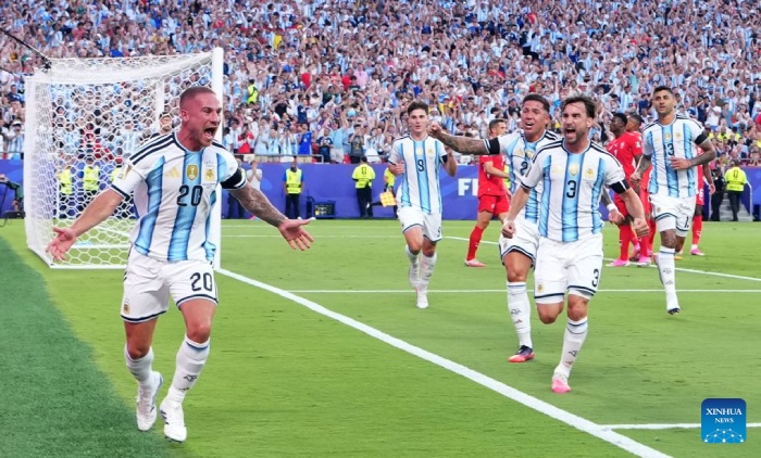 Argentina đánh bại Thụy Sĩ ở tứ kết World Cup 2026. Ảnh: Xinhua